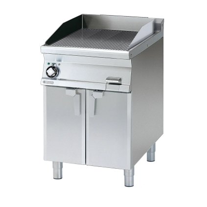 Grilovacia doska 59x52 elektrická chrómovaná ryhovaná s podstavbou 400 V | RM - FTR-76ETS