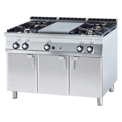 Sporák táľový plynový 5x horák s podstavbou 1x platnička 4 kW | RM - TP4-912G