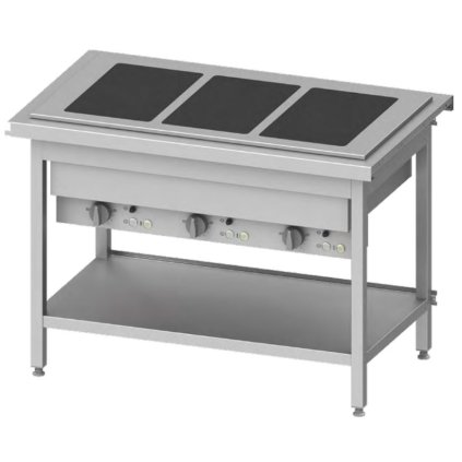 108245 stul se sklokeramickou varnou deskou 3x gn 1 1 1245x750x880 mm stalgast st119121