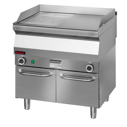 143897 grilovaci deska 1 2gl 1 2 gr chrom 800 mm 9 6 kw na uzavrenem podstavci skrine 800x700x900 mm kromet 700 pbe 800gr s d