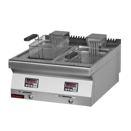 15155 nastavitelna elektricka friteza dvoukomorova 8 l 8 l kromet 700 fe 2x10f