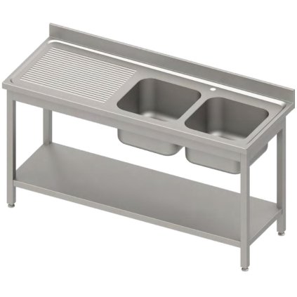 169925 stul s dvojitym drezem na prave strane a polici 1700x600x850 mm stalgast 984596170