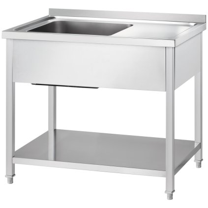 173027 stul s jednim umyvadlem na leve strane s polici 1000x600x850 mm stalgast 674106