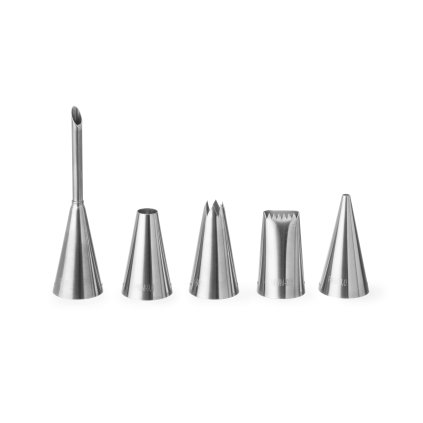Súprava 5 oceľových koncoviek na cukrárske vrecko, rôzne | HENDI, 551592