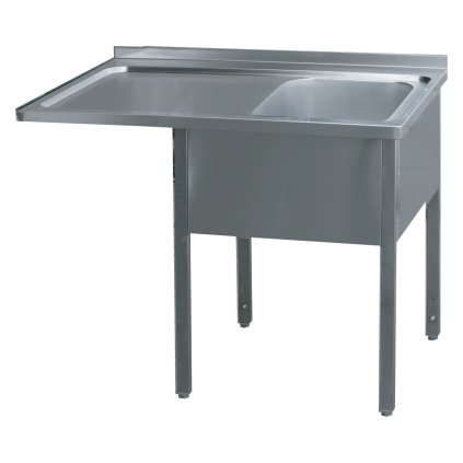 Stôl umývací 140x70x90 - 1x drez 50x40x30 odkvapkávacia plocha ľavá | REDFOX - MSJOL/M 7014