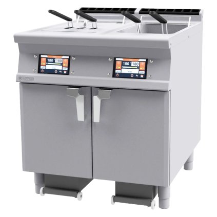Fritéza elektrická 18+18 l automatická 7" displej, filtrácia | RM - F2/18-78ETDP