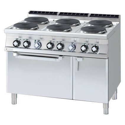 Sporák elektrický so statickou elektrickou rúrou GN 2/1 - 6x platnička 400 V | RM - CF6-912ETV