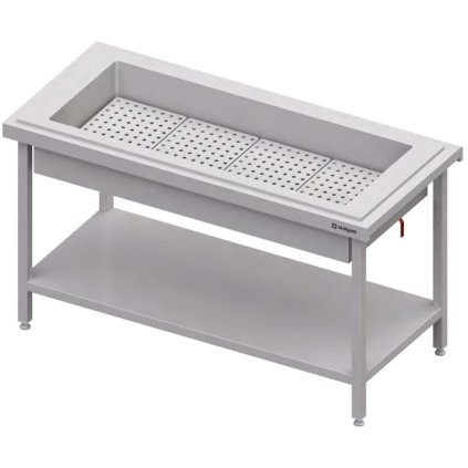 108293 centralni stul s vanou 4x gn 1 1 1570x750x880 mm stalgast st103151