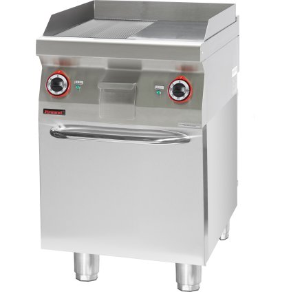 143888 grilovaci deska 1 2gl 1 2f chrom 600 mm 8 kw na uzavrenem podstavci skrine 600x700x900 mm kromet 700 pbe 600gr s d