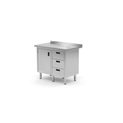 150053 nastenny stul se tremi zasuvkami vpravo a skrinkou s kridlovymi dvermi 900x700x850 mm technica 137p9070