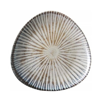 166364 trojuhelnikovy talir 270 mm modry fine dine ammonite