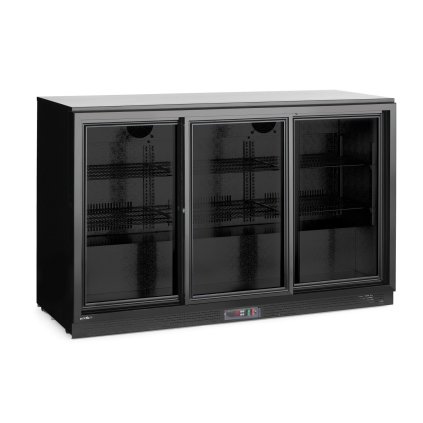 132404 barova chladnicka s trojitymi posuvnymi dvermi arktic 308l cerna 220 240v 160w 1350x520x h 865mm