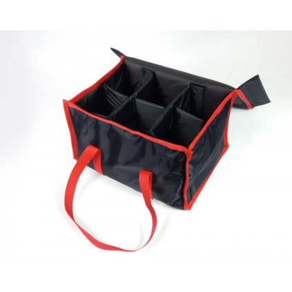 139208 sacek na polevku na 12 krabic o objemu 0 3 l nylonovy cerny s cervenym lemovanim furmis zupki 12