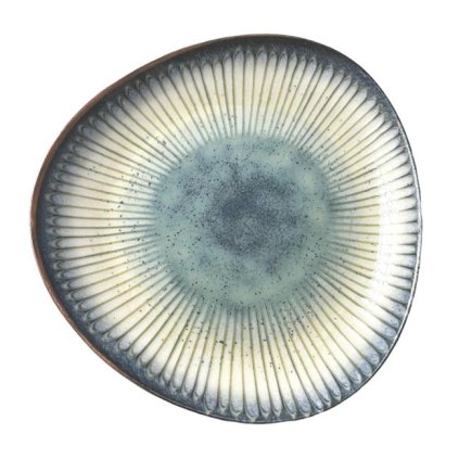 146021 trojuhelnikovy talir 210 mm bily modry fine dine earth colours galaxy