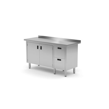 149879 nastenny stul se dvema zasuvkami vpravo a skrinkou s kridlovymi dvermi 1600x700x850 mm technica 133p1670