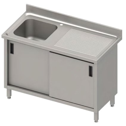 169736 stul s umyvadlem s jednou misou na leve strane a skrinkou 1500x600x850 mm stalgast 984526150