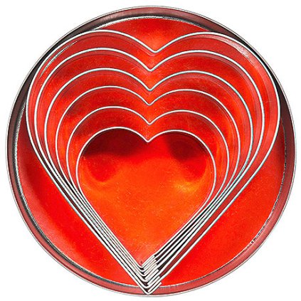 54575 vykrajovatka z nerezove oceli srdicka 45 93 mm sada 6 kusu contacto 631 006