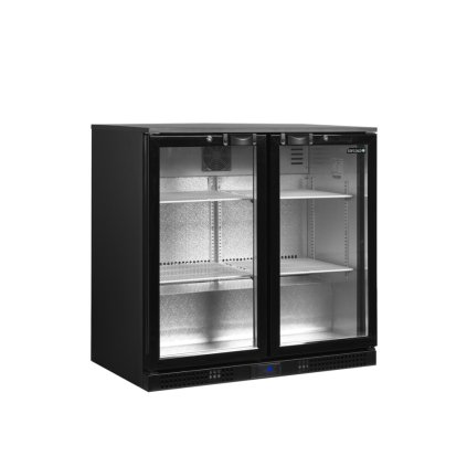 Minibar presklené krídlové dvere, čierna | TEFCOLD DB201H