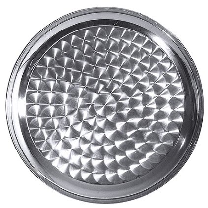 Servírovací tácka z nehrdzavejúcej ocele s dekoračným okrajom, priemer 400 mm | CONTACTO, 6066/400