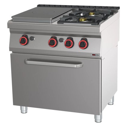 Sporák táľový plynový so statickou plynovou rúrou GN 2/1 - 3x horák  | REDFOX - STPT 70/80 21 G