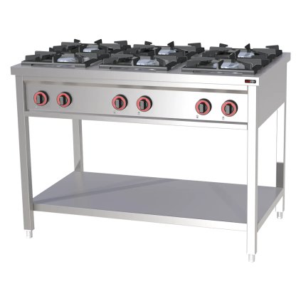 Sporák plynový 6x horák s podstavbou | REDFOX - SPF 120 G