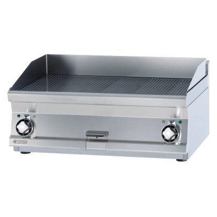 Grilovacia doska 80x45 elektrická chrómovaná ryhovaná bez podstavy 400 V | RM - FTRT-68ETS