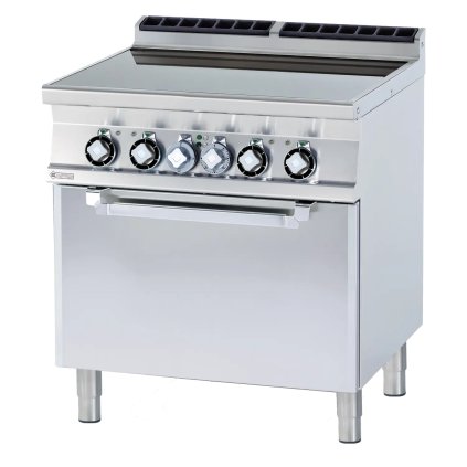 Sporák sklokeramický elektrický so statickou elektrickou rúrou GN 2/1 - 4x platnička 400 V | RM - CFC4-78ET