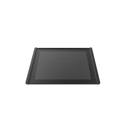 142913 hlinikovy tacek s neprilnavym mikroperforovanym povrchem 460x330x10 mm unox foro black