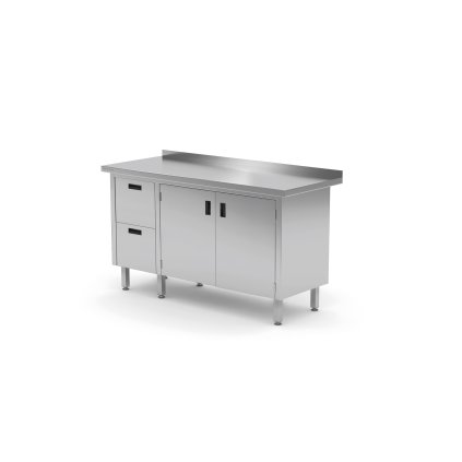 149828 nastenny stul se dvema zasuvkami vlevo a skrinkou s kridlovymi dvermi 1700x700x850 mm technica 133l1770