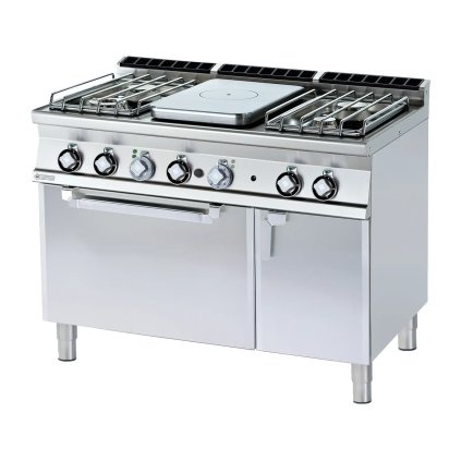 Sporák tálový +4 horáky s rúrou GN 2/1 +skrinka | RM - TPF4-712GPEV