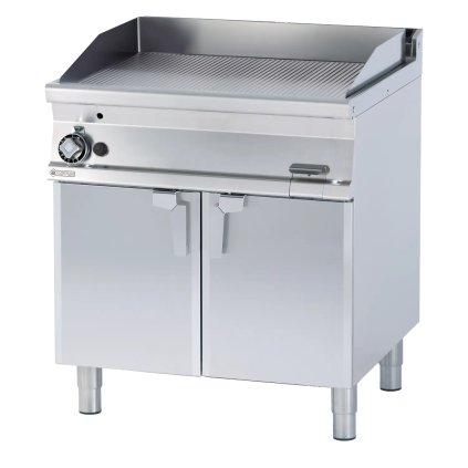 Grilovacia doska 56x51 plynová chrómovaná ryhovaná s podstavbou | RM - FTR-76GS