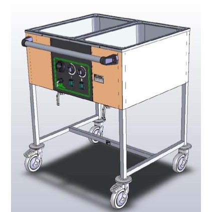 VOZÍK EKG 2/II L ECO BOČNÉ OVLÁDANIE, S TRNOŽOU | ABNER, 90409