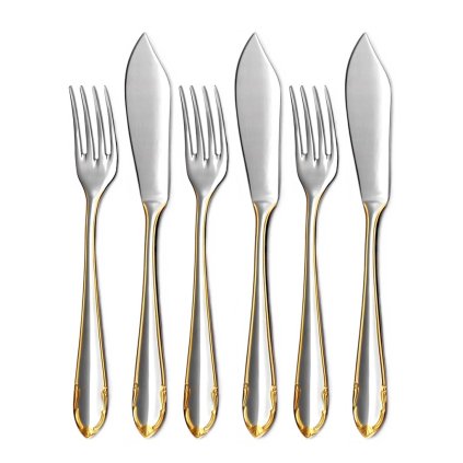 Príbor na ryby pozlátený CLASSIC PRESTIGE 6-dielna sada | TONER, 6006GG28