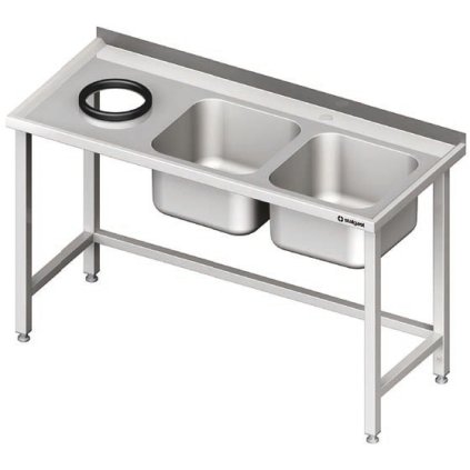 28790 stul s dvoukomorovym drezem na prave strane a otvorem na odpadky na leve strane 1500x600x850 mm stalgast 981016150