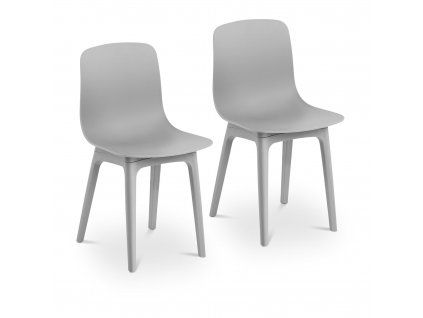 Židle - 2dílná sada - až 150 kg - sedák 44 x 41 cm - šedá