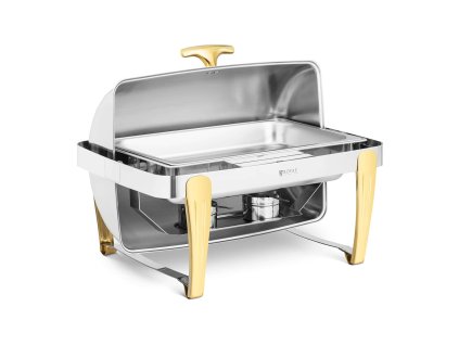 Chafing Dish - GN 1/1 - pozlacení - rolovací kryt - 9 l - palivové články: 2 - Royal Catering