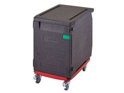 Termoizolační box Cam GoBox® s předním plněním pro nádoby 600x400 mm, s 9 vestavěnými drážkami, Cambro, 126 l, s 9 drážkami, 126L, Černá, 770x540x(H)687mm
