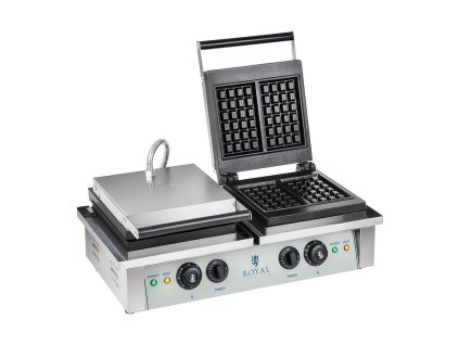 195162 1 vaflovac na belgicke vafle 2 x 2 000 w obdelnikovy