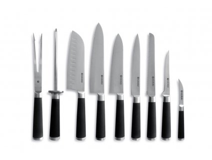 9dílná sada nožů, HENDI, Černá, 445x260x(H)65mm