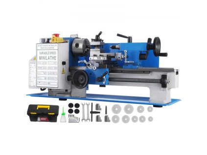 Mini sústruh na kov 7 x 12 palcov variabilné otáčky 2 250 ot/min 400 W teleskopické súpravy na kov Automatický sústruh na drevo s 3-dielnym samocentrovacím skľučovadlom