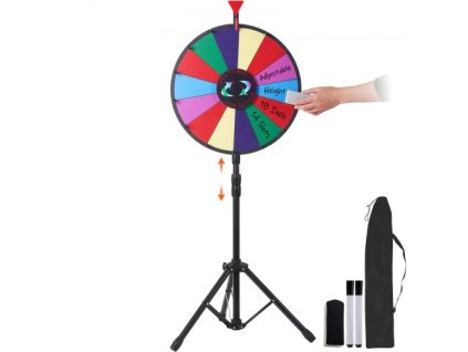 18 "Price Wheel Tripod Floor Stand Color Wheel Fortune Spinner 14 slotov Dry Ease Fair Fortune Spinning Game (18 palcov)