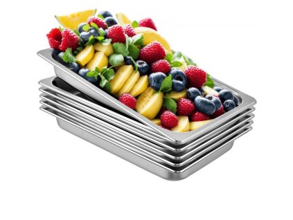 6 Pack Steam Table Pan 20,9 x 12,8 x 2,6 palca Deep Steam Table Pan Full Size 8,5L Deep Food Container Nerezová oceľ Oven Tray Hotel Pans Anti Jam Steam Table Pan