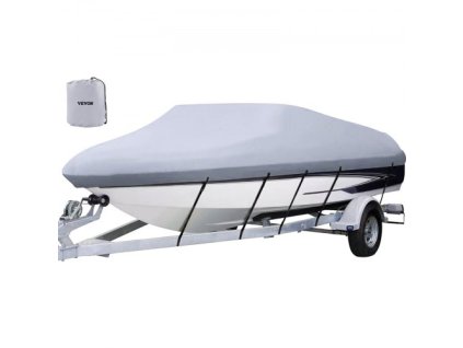 Vodotesný kryt člna, 14'-16' prívesný kryt člna, šírka nosníka do 90 "v Hull Cover Heavy Duty 600D námornej triedy polyester V-Hull kotvenie lode kryt s 5 uťahovacie popruhy