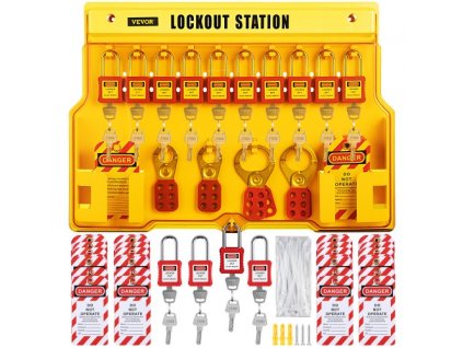 58 PCS Lockout Tagout Kits, Elektrická bezpečnostná súprava Loto Kit obsahuje visiace zámky, uzamykaciu stanicu, hasp, značky a zipsové pásky, bezpečnostné nástroje pre priemysel, elektrotechniku, stroje