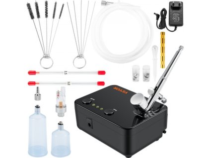 Airbrush kit , prenosná airbrush sada s kompresorom, airbrush systémová sada s gravitačným napájaním dvojčinnými viacúčelovými rozprašovačmi, umenie Nail Cookie Tattoo Cake Decorating Spray Model Craft