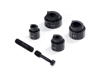 Sada hydraulických dierovačov , 4 kusy 1/2", 3/4", 1", 1-1/4" Sada na vyrezávanie otvorov, unášače plechu, sady nástrojov KO na hliník, mosadz, nerezovú oceľ, sklolaminát a plast
