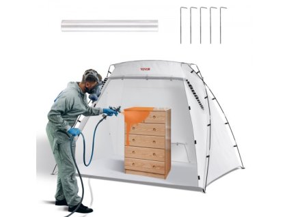 Skriňa na maľovanie striekaním, 7,5 x 5,2 x 5,2 ft Prenosný stan na maľovanie striekaním so zabudovanou podlahou a sieťovinou, skladací vysúvací box na maľovanie nábytku Veľká stanica pre domácich majstrov na hobby náradie