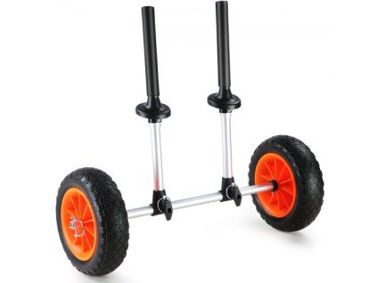 Vozík na kajak Heavy Duty, nosnosť 280 lbs, odnímateľný vozík na kanoe s 10'' plnými pneumatikami, nastaviteľnou šírkou a vrchnou penovou ochranou, pre kajaky s 2,54 mm odtokovými otvormi a väčšími