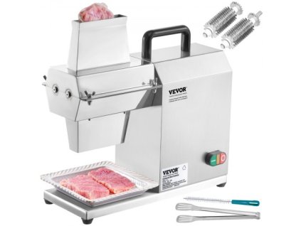 Komerčný tenderizér na mäso , odolný kuchynský nástroj z nehrdzavejúcej ocele s rukoväťou, kliešťami na mäso a čistiacou kefkou, 450W elektrický tenderizér na hovädzie, morčacie, kuracie, bravčové a rybie mäso