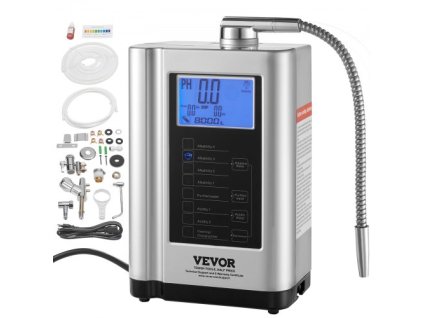 Alkalický ionizátor vody, pH 3,5-10,5 Alkalický kyslý vodíkový čistič vody, 7 nastavení vody Domáci filtračný systém, až -550 mV ORP, 8000 l na filter, automatické čistenie, biely